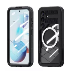   Shellbox MARS vízálló tok Samsung S25 készülékhez fém gyűrűvel, fekete
