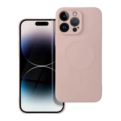 Silicone Mag Cover tok MagSafe-kompatibilis iPhone 14 Pro Max készülékhez rózsaszín