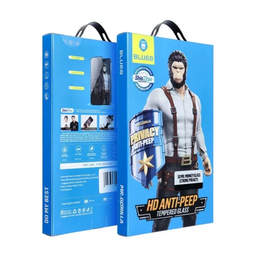 5D Mr. Monkey üvegfólia Samsung Galaxy S24 készülékhez Anti-Peep Strong Privacy fekete