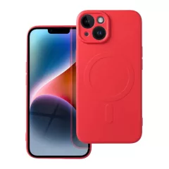   MagSafe-kompatibilis szilikon tok iPhone 14 készülékhez, piros