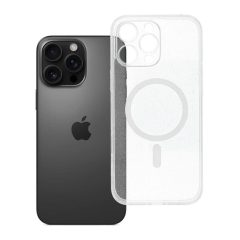   iPhone 16 Pro Max készülékhez Clear Mag Cover tok (STR / CAMERA PROTECTION) MagSafe-kompatibilis, átlátszó csillámos