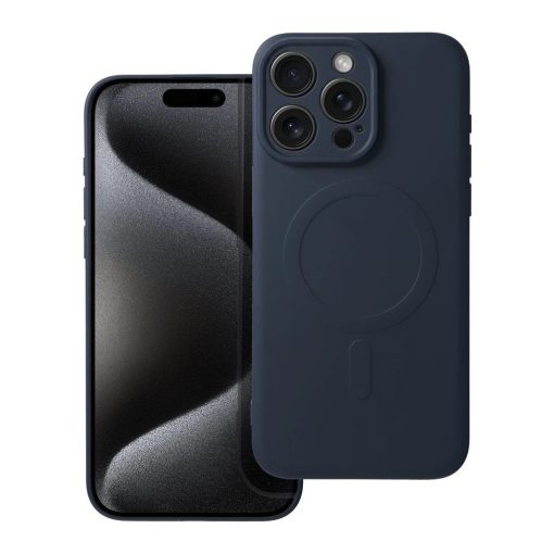 Silicone Mag Cover MagSafe-kompatibilis tok iPhone 15 Pro Max készülékhez kék titán