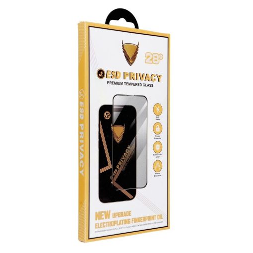 OG 6D Premium Privacy Glass iPhone 15 Plus készülékhez fekete
