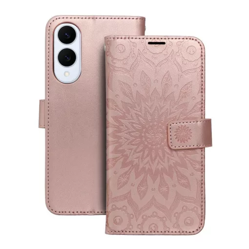 MEZZO könyvtok Samsung S25 Edge készülékhez mandala rózsaarany