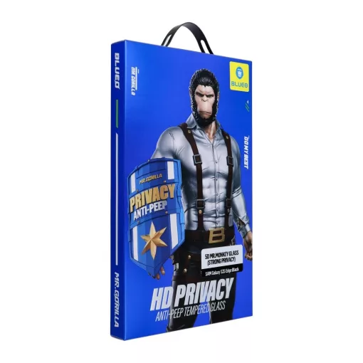 5D Mr. Monkey üvegfólia Samsung Galaxy S25 Edge készülékhez (Anti-Peep Strong Privacy) fekete