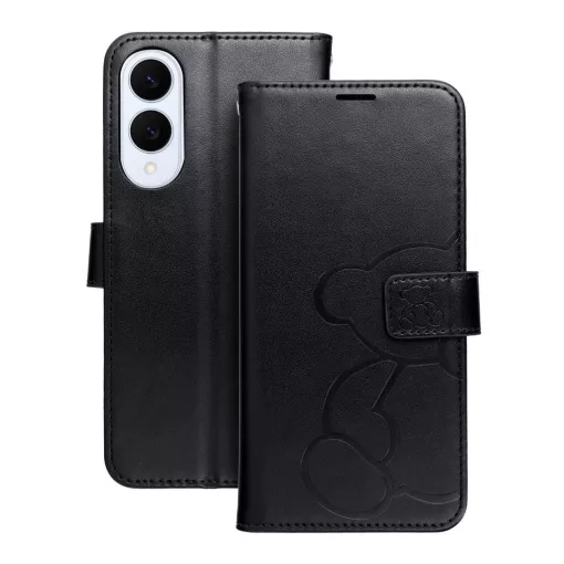 MEZZO Könyvtok SAMSUNG S25 Edge készülékhez Teddy Bear fekete