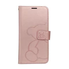   MEZZO könyvtok SAMSUNG S25 Edge készülékhez teddy bear rózsaarany