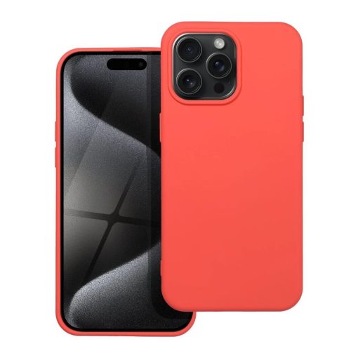 iPhone 15 Pro Max szilikon tok készülékhez barackszínű