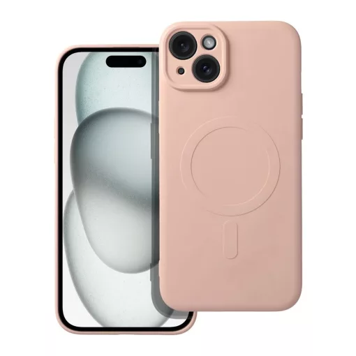 Silicone Mag Cover MagSafe-kompatibilis tok iPhone 15 Plus készülékhez rózsaszín