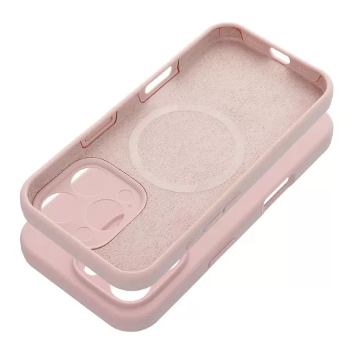 Szilikon tok iPhone 16 PLUS készülékhez, 2mm, MagSafe kompatibilis, porrózsaszín