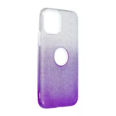 iPhone 11 Pro készülékhez csillogó átlátszó lila tok