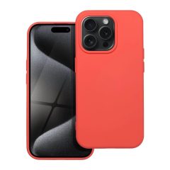 Szilikon tok iPhone 15 Pro készülékhez, őszibarack