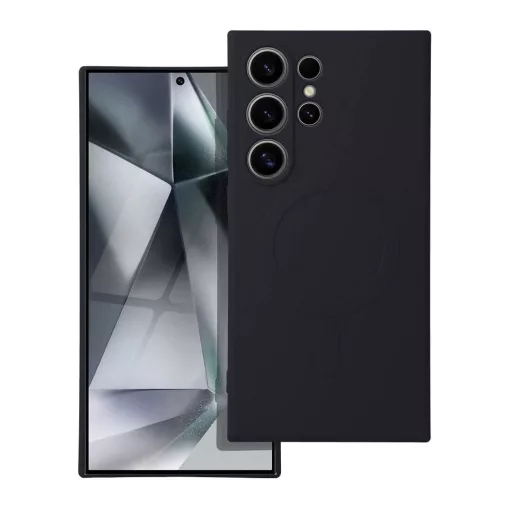 Silicone Mag Cover MagSafe-kompatibilis tok Samsung S24 Ultra készülékhez fekete