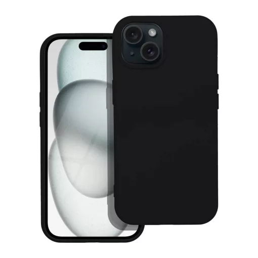 Szilikon tok iPhone 15 Plus készülékhez, fekete
