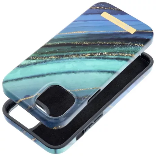 Forcell F-Protect Mirage iPhone 15 Plus tok készülékhez MagSafe-kompatibilis jáde márvány