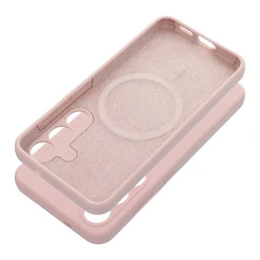 Samsung S25 ULTRA készülékhez MagSafe-kompatibilis 2 mm-es szilikon tok porrózsaszín