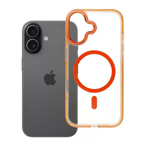 Frame Clear Hybrid Mag Cover iPhone 17 készülékhez tok MagSafe-kompatibilis hermes narancs
