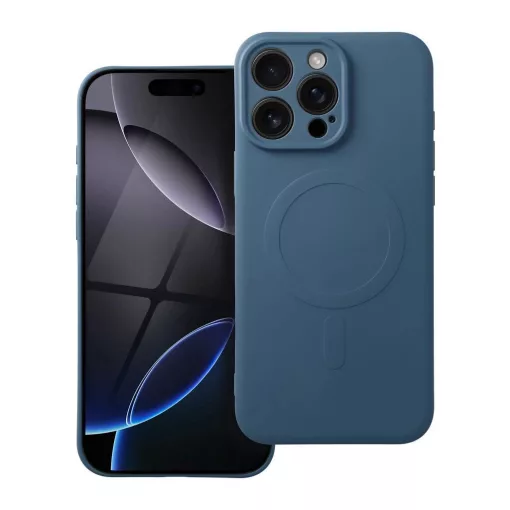 MagSafe-kompatibilis szilikon tok iPhone 16 Pro Max készülékhez, kék