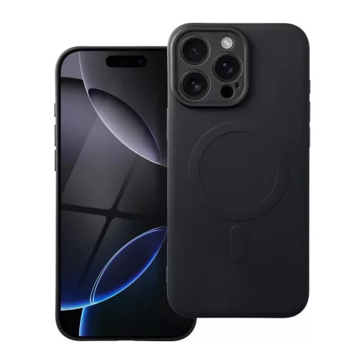iPhone 16 Pro Max készülékhez MagSafe-kompatibilis szilikon tok, fekete