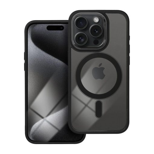 iPhone 15 Pro készülékhez Color Edge Mag Cover MagSafe-kompatibilis tok, fekete