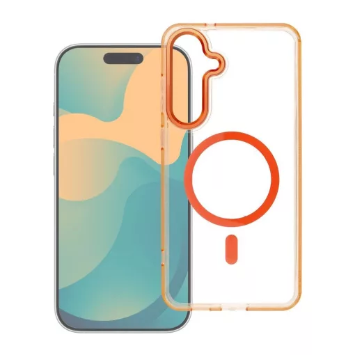 FRAME CLEAR HYBRID MAG COVER MagSafe-kompatibilis tok Samsung S25 FE készülékhez Hermes narancssárga