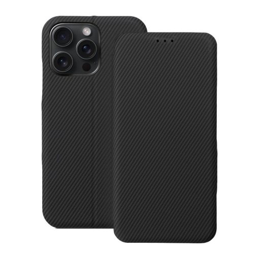 FOLIO Side Magnet oldalra nyíló mágneses tok iPhone 15 Pro Max készülékhez, fekete