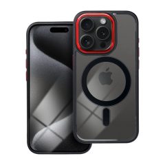   iPhone 15 PRO készülékhez tok Color Edge Mag Cover MagSafe-kompatibilis fekete-piros