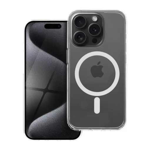 Forcell F-Protect Clear Hybrid Premium tok iPhone 15 Pro készülékhez, MagSafe kompatibilis, átlátszó