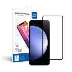   Blue Star 5D edzett üvegfólia Samsung Galaxy S25 készülékhez, teljes ragasztásos, tokbarát, fekete