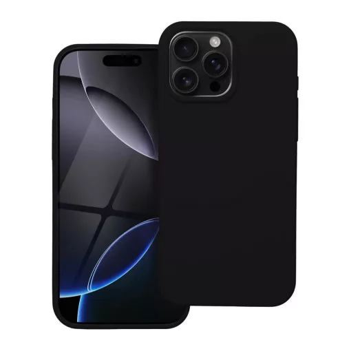 Szilikon tok iPhone 16 Pro Max készülékhez fekete