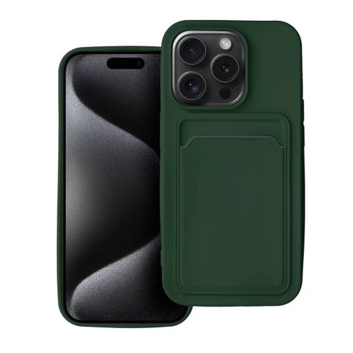 iPhone 15 PRO készülékhez tok Card Case zöld