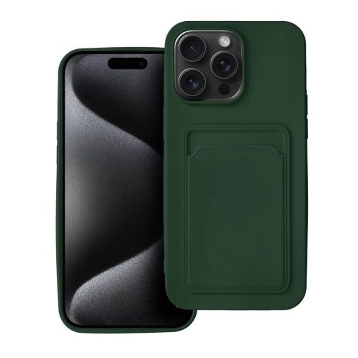 iPhone 15 PRO MAX készülékhez Card Case tok zöld