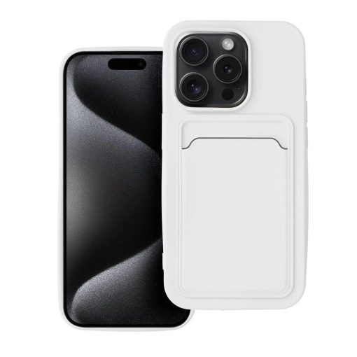 iPhone 15 PRO készülékhez Card Case tok fehér