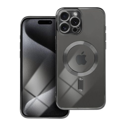 iPhone 15 PRO MAX készülékhez Electro Mag Cover MagSafe-kompatibilis tok, fekete