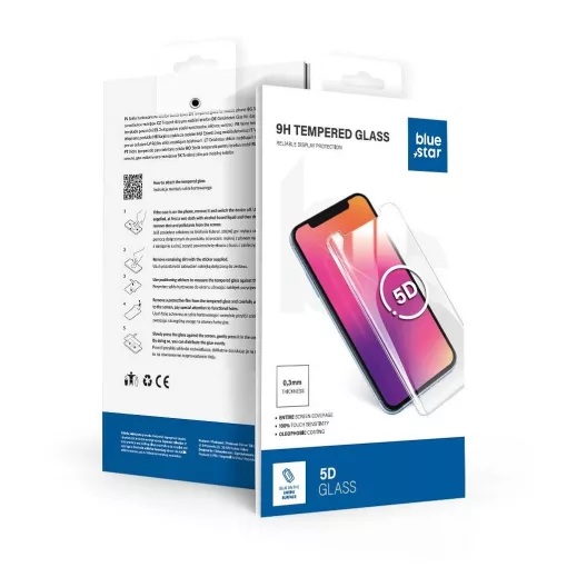 Edzett üvegfólia iPhone 17 AIR készülékhez Blue Star 5D full glue fekete