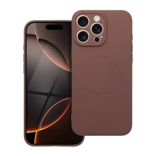 Silicone Mag Cover tok MagSafe-hez iPhone 16 Pro Max készülékhez barna