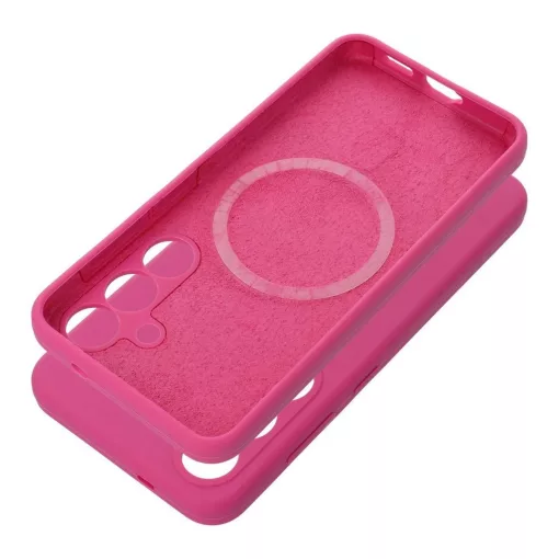 Samsung S25 EDGE készülékhez MagSafe-kompatibilis 2mm szilikon tok, rózsaszín