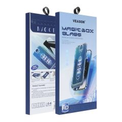   6D Pro Veason Easy-Install üvegfólia applikátorral iPhone 13 Pro Max / 14 Plus készülékhez fekete