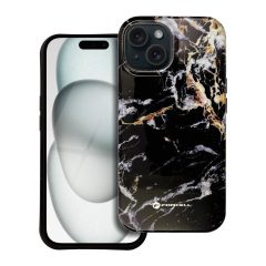  iPhone 15 PRO tok Forcell F-Protect Mirage készülékhez MagSafe-kompatibilis Military Drop-Test fekete márvány