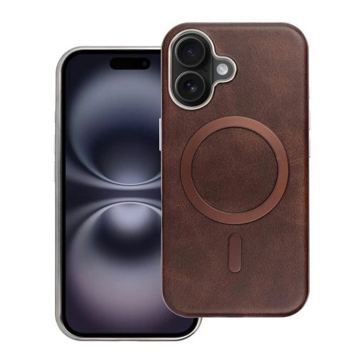 Gentleman Mag Cover tok iPhone 16 Pro készülékhez, MagSafe-kompatibilis, barna