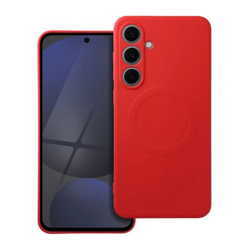 Silicone Mag Cover MagSafe-kompatibilis tok Samsung S24 FE készülékhez piros