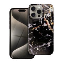   Forcell F-Protect Mirage tok iPhone 15 Pro Max készülékhez, MagSafe-kompatibilis, katonai ütésálló, fekete márvány