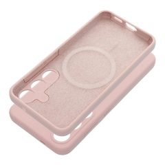   Samsung S25 Plus készülékhez 2 mm-es szilikon tok, MagSafe-kompatibilis, porrózsaszín