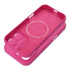   iPhone 15 PRO készülékhez 2 mm vastag szilikon tok MagSafe-kompatibilis rózsaszín