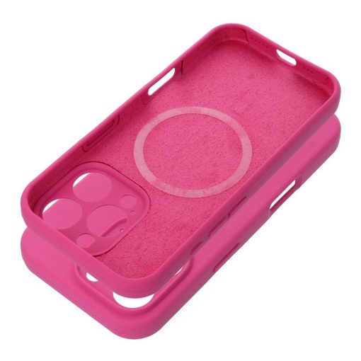 iPhone 15 PRO készülékhez 2 mm vastag szilikon tok MagSafe-kompatibilis rózsaszín
