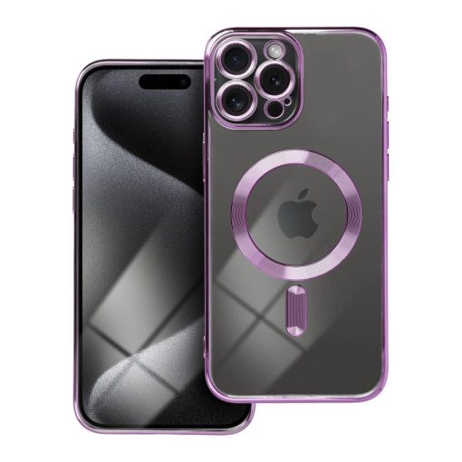iPhone 15 Pro Max készülékhez tok Electro Mag Cover MagSafe kompatibilis lila