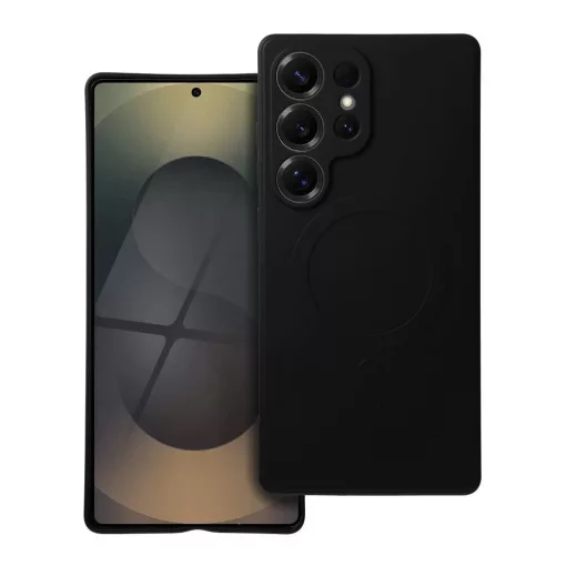 Silicone Mag Cover tok MagSafe-kompatibilis Samsung S25 Ultra készülékhez fekete