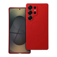   Silicone Mag Cover tok MagSafe kompatibilis Samsung S25 Ultra készülékhez piros