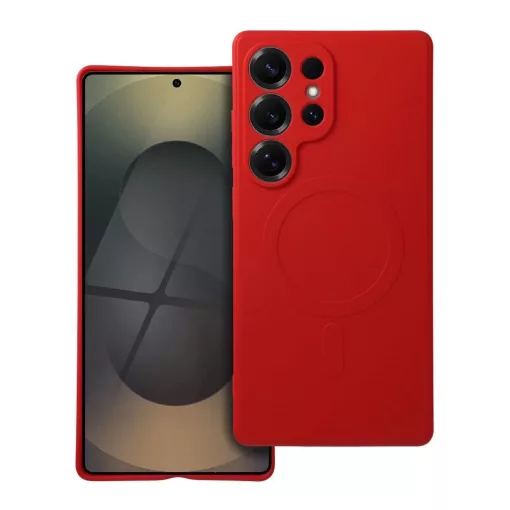 Silicone Mag Cover tok MagSafe kompatibilis Samsung S25 Ultra készülékhez piros