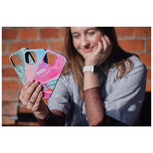 Forcell F-Protect Mirage tok iPhone 15 Pro Max készülékhez, Magsafe-kompatibilis, Military Drop-Test, rózsaszín-kék